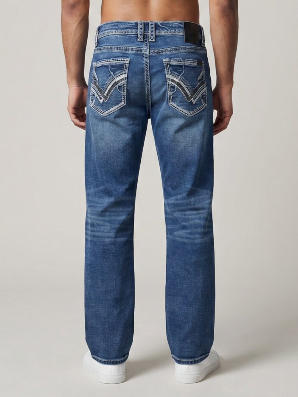Buckle Black 48 Men's Straight Leg Jeans Size 34x32 Dark Wash Stretch Denim BKE